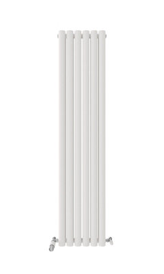 Ibathuk Princia Vertical Double Oval Panel Radiator 1600 X 360Mm- White