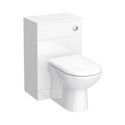 Bathroom Toilet Back to Wall BTW Unit D Shaped Pan Cistern 500mm Modern White - Image 3