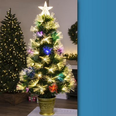 Christmas Tree World The 3Ft/90Cm Vesuvius Fir Fibre Optic Christmas Tree from B&Q