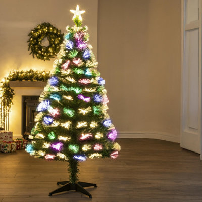 Christmas Tree World The 5Ft/150Cm Vesuvius Fir Fibre Optic Christmas Tree from B&Q