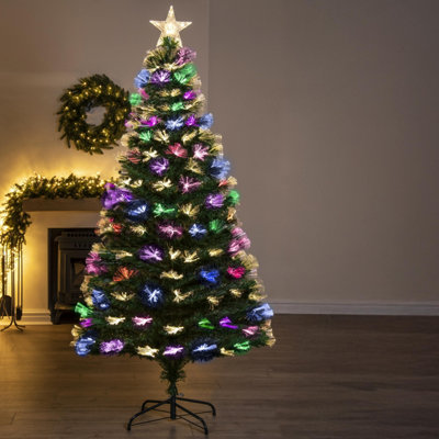 Christmas Tree World The 6Ft/180Cm Vesuvius Fir Fibre Optic Christmas Tree from B&Q