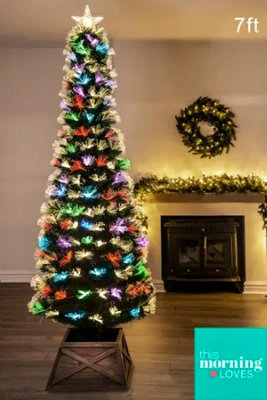 Christmas Tree World The 7Ft Vesuvius Fir Fibre Optic Christmas Tree