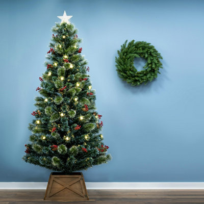 Christmas Tree World The 7Ft/210Cm Frosted Led Pine Fibre Optic Tree from B&Q