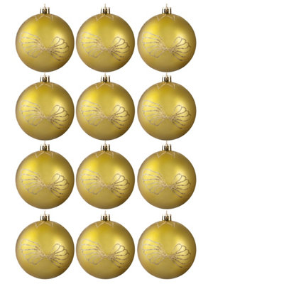 Christmas Tree World 6Cm Hand Painted Shatterproof Bauble Design 21 (12 Pack) from B&Q