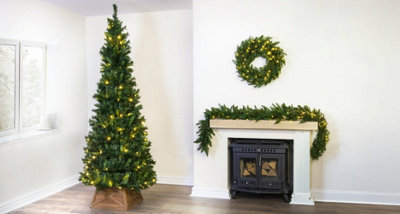 Christmas Tree World 7Ft/210Cm Pre-Lit Pop Up Tree With Warm White Lights from B&Q