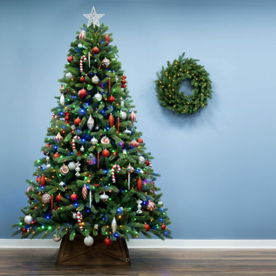 B&Q -  The 6Ft/180Cm Ultra Devonshire Fir Pre-Lit With Warm White/multicoloured Colour Change Leds