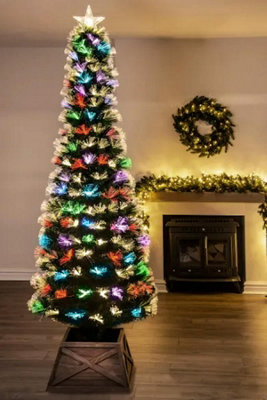 Christmas Tree World The 8Ft Vesuvius Fir Fibre Optic Christmas Tree