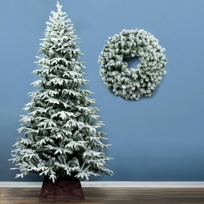 Christmas Tree World The 7Ft/210Cm Snowy Alpine Christmas Tree from B&Q