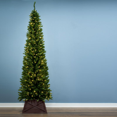 Christmas Tree World The Pre-Lit 5Ft/150Cm Green Italian Pencilimo Christmas Tree from B&Q
