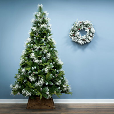 Christmas Tree World The 8Ft/240Cm Snowy Scots Pine Christmas Tree from B&Q