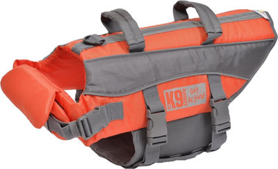 B&Q -  Dog Life Jacket Float Coat  Swimming Float Vest Swim Lifejacket Orange