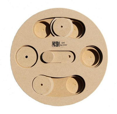 B&Q -  K9 Columbo Dog Treat Puzzle Activity Toy Game Wood Brown