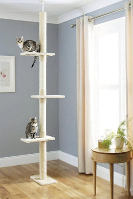 Ca&t Cat Scratching Post Floor To Ceiling 285Cm Tree Climbing Tower from B&Q