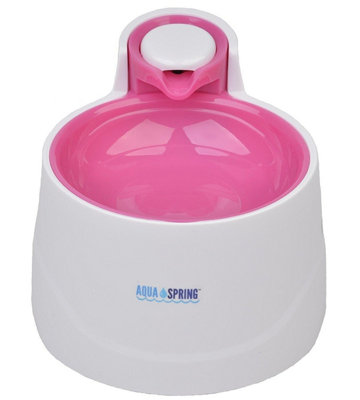  - Aquaspring Pet Dog Drinking Water Fountain Bowl Electric Water Flow Pink