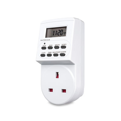 Defender Digital Timer Plug  24-Hour Programmable Socket With Lcd & Random Mode from B&Q