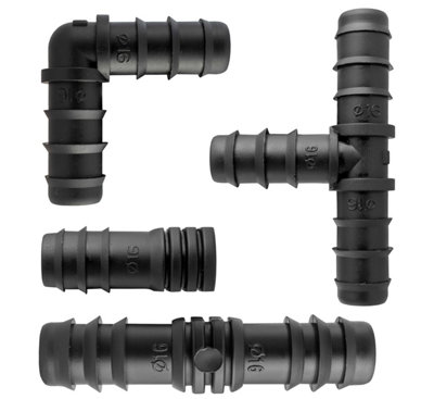 Cost Wise Garden Automatic Irrigation/patio Watering Pack Of 10 Mixed Fittings For 13/16mm Ldpe Water Supply Pipe Plugs,tee,elbow + Joiners from B&Q