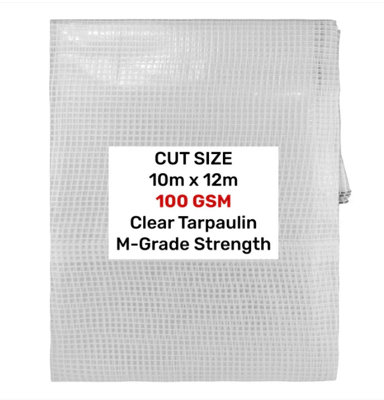 AP Supplies Clear M-Grade Tarpaulin 10M X 12M from B&Q