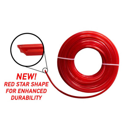 Cost Wise 2.7mm Redstar Strimmer/trimmer Line/cord,longlast ,star Shape For Better Cut And Lasts Longer-15M Length from B&Q