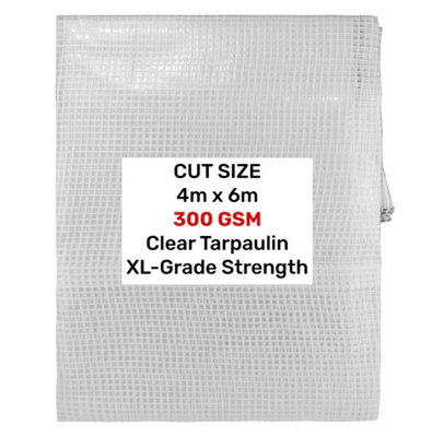 AP Supplies Clear Xl-Grade Tarpaulin 4M X 6M from B&Q