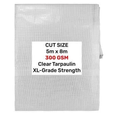 AP Supplies Clear Xl-Grade Tarpaulin 5M X 8M from B&Q