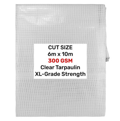 AP Supplies Clear Xl-Grade Tarpaulin 6M X 10M from B&Q