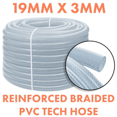 Cost Wise Clear Pvc Braided Hose,food Grade/oil/water/fuel Reinforced Pipe,tube 19mm Internal,25mm External (3M) from B&Q