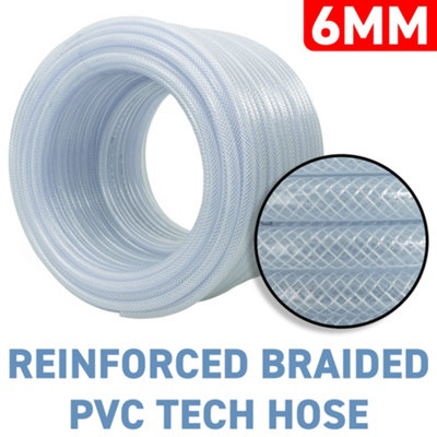 Cost Wise Clear Pvc Braided Hose,food Grade-Oil-Water-Fuel Reinforced Pipe,tube 6mm Internal,9.2mm External (5M) from B&Q