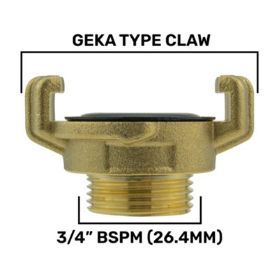 Cost Wise Professional Geka Type Brass Claw Hose Connectors/fittings(3/4" Bsp Male) from B&Q