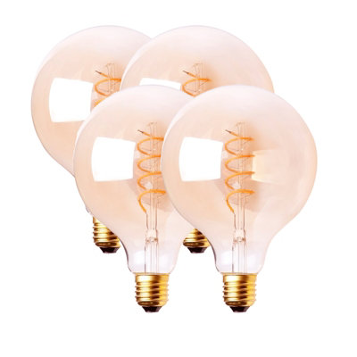 Harper Living 4 Watts G95 E27 Led Bulb Vintage Globe Warm White DimmablePack Of 4 from B&Q