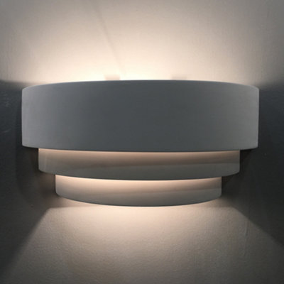 B&Q -  White Layered Semi-Circle Indoor Wall Light