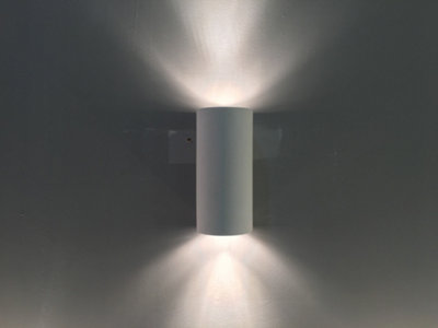 Harper Living Ceramic Full Cylinder Wall Light Up & Down 2 Lights GU10 (NO BULBs) in White - Image 5