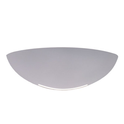 Harper Living Light/White Ceramic Wall Open Bowl Shaped, Paintable Finish