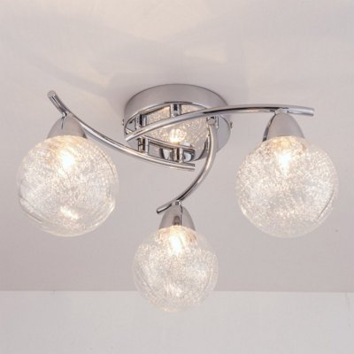 Harper Living Bolla 3Xg9 Energy Saving Led Semi Flush Ceiling LightStraight ArmsPolished ChromeNatural White (4000K)Bulbs Included from B&Q