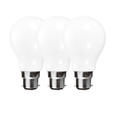 Harper Living 9 Watts Gls B22 Bc Bayonet Led Bulb Opal Warm Dimmable, Pack Of 3 Light/White