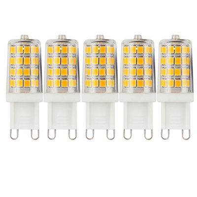 Harper Living 3 Watts G9 Led Bulb Clear Capsule Cool Dimmable, Pack Of 5 White