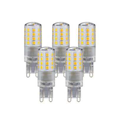 Harper Living 4 Watts G9 Led Bulb Clear Capsule Cool Dimmable, Pack Of 5 White