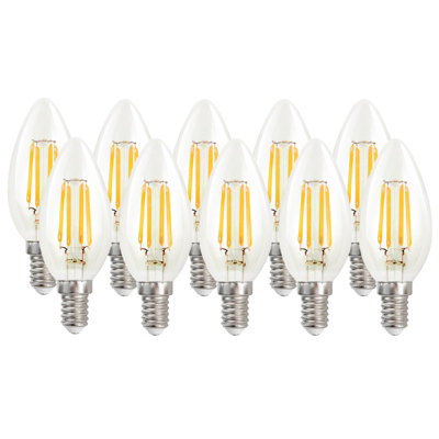 Harper Living 4.5 Watts E14 Led Bulb Clear Candle Cool Dimmable, Pack Of 10 White