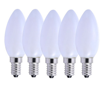 Harper Living 5 Watts E14 Led Bulb Opal Candle Warm Dimmable, Pack Of 5 White