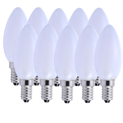 Harper Living 5 Watts E14 Led Bulb Opal Candle Warm Dimmable, Pack Of 10 White