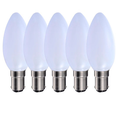 Harper Living 5 Watts B15 Sbc Small Bayonet Led Bulb Opal Candle Warm Dimmable, Pack Of 5 Light/White