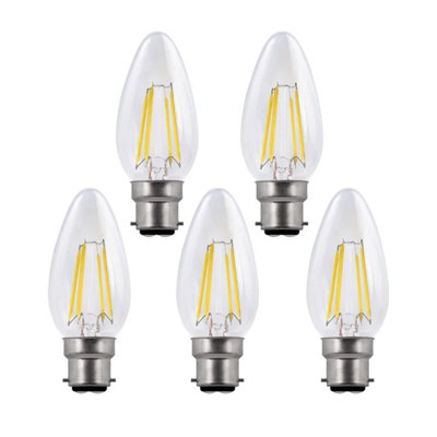 Harper Living 4.5 Watts B22 Bc Bayonet Led Light Bulb Clear Candle Warm White DimmablePack Of 5 from B&Q