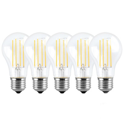 Harper Living 8 Watts A60 E27 Led Bulb Clear Warm Dimmable, Pack Of 5 White