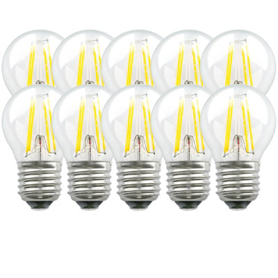 Harper Living 4.5 Watts E27 Led Bulb Clear Golf Ball Warm Dimmable, Pack Of 10 White