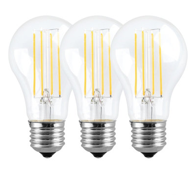 Harper Living 8 Watts A60 E27 Led Bulb Clear Cool Dimmable, Pack Of 3 White