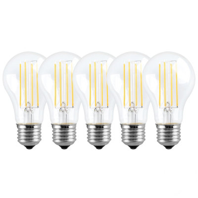 Harper Living 8 Watts A60 E27 Led Bulb Clear Cool Dimmable, Pack Of 5 White