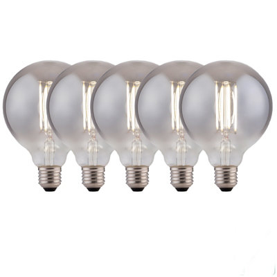 Harper Living 8 Watts G95 E27 Led Bulb Smoked Globe Cool White DimmablePack Of 5 from B&Q