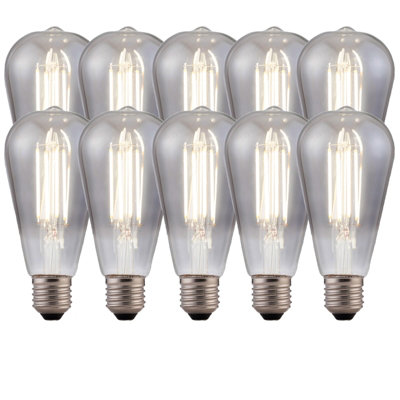 Harper Living 8 Watts St64 E27 Led Bulb Smoked Cool White DimmablePack Of 10 from B&Q