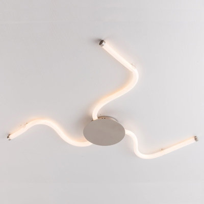 Harper Living LED 3 Light Flush Ceiling Light with Flexible Polycarbonate Arms Matt Nickel in Silver - Image 6