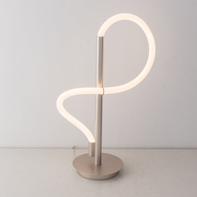 Harper Living Led Table Lamp With On/off SwitchFlexible Adjustable Polycarbonate LightMatt NickelNon-Dimmable from B&Q