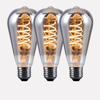 Harper Living 4 Watts St64 E27 Led Bulb Smoked Warm White DimmablePack Of 3 from B&Q